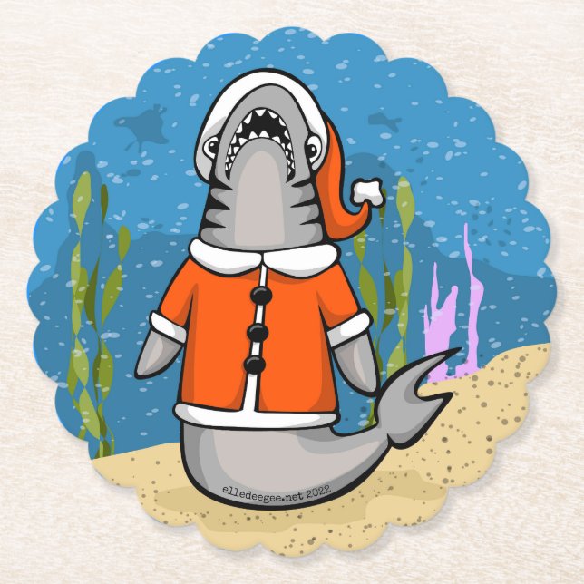 Santa Shark Underlägg Papper (Framsida)