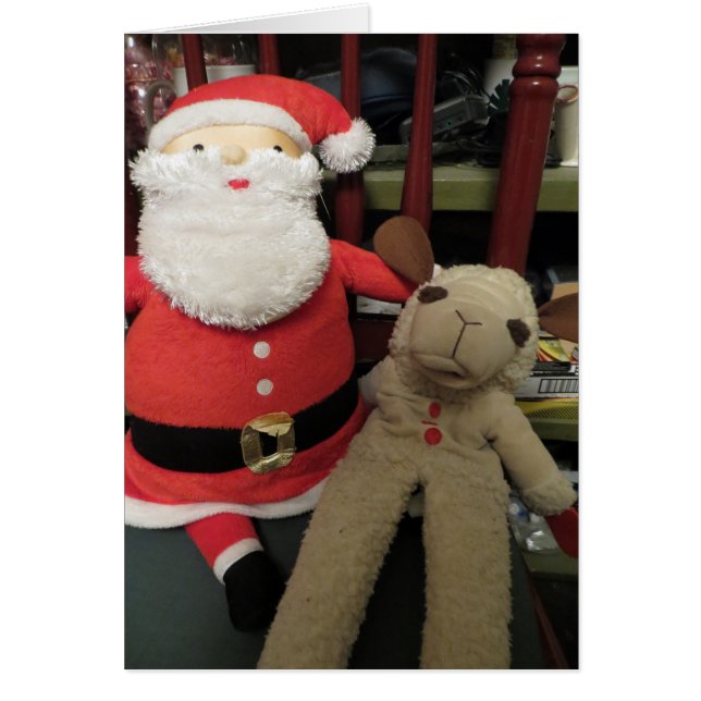 Santa & Sheep Hälsningskort (Framsidan)