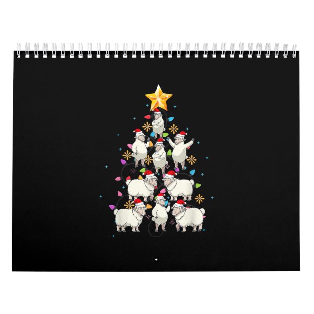 Santa Sheep Julgran Ljus Funny Sheep Gift Kalender (Omslag)