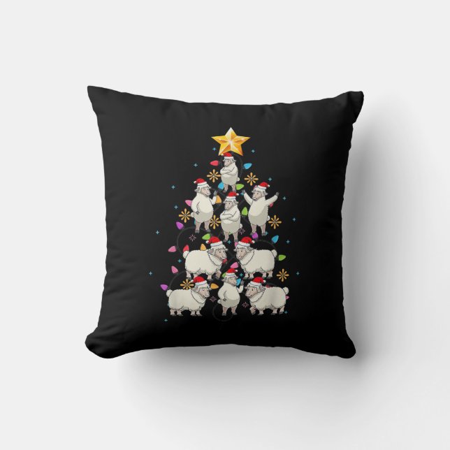 Santa Sheep Julgran Ljus Funny Sheep Gift Kudde (Framsida)