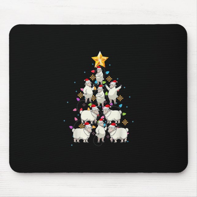 Santa Sheep Julgran Ljus Funny Sheep Gift Musmatta (Framsidan)