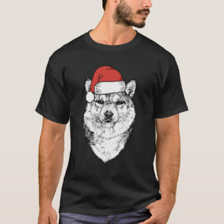 Santa Shiba Inu Hund Ugly jul T Shirt