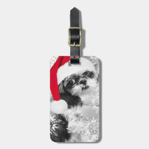 Santa Shih Tzu Bagage Tag Bagagebricka