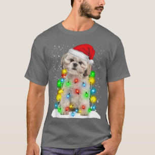 Santa Shih Tzu jul Light Pajama Hund Julafton Mat T Shirt