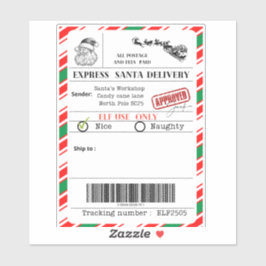 Santa shipping label klistermärken