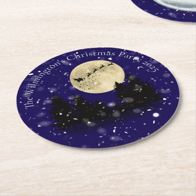 Santa Sighting jul Party Underlägg Papper Rund (Vinklad)