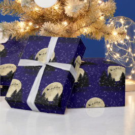 Santa Sighting på Mörk blått jul Presentpapper