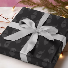 Santa Silhouette Modern Monotone Black jul Presentpapper