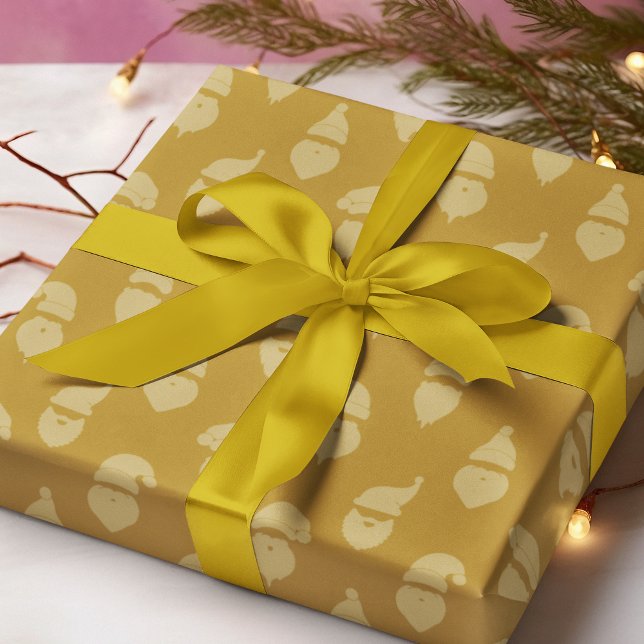 Santa Silhouette Modern Monotone Guld jul Presentpapper (Skapare uppladdad)