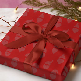 Santa Silhouette Modern Monotone Red jul Presentpapper