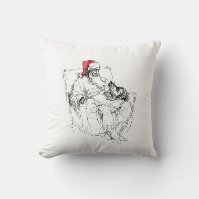 Santa Sitta med Kat på Lap Kudde (Framsida)