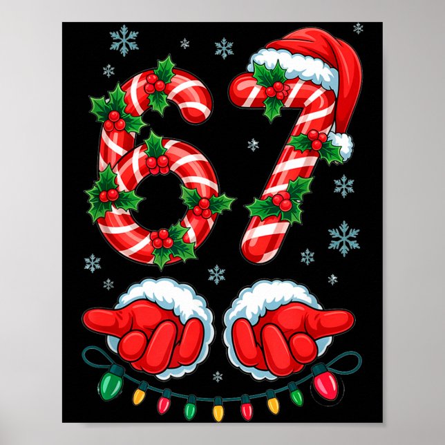 Santa Six Seven 67 Meme Christmas 67 Candy Cane Ki Poster (Framsidan)