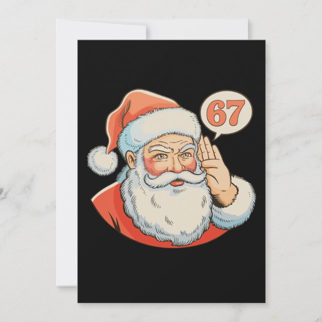 Santa Six Seven 6 7 67 Christmas Funny Xmas Meme Julkort (Framsida)