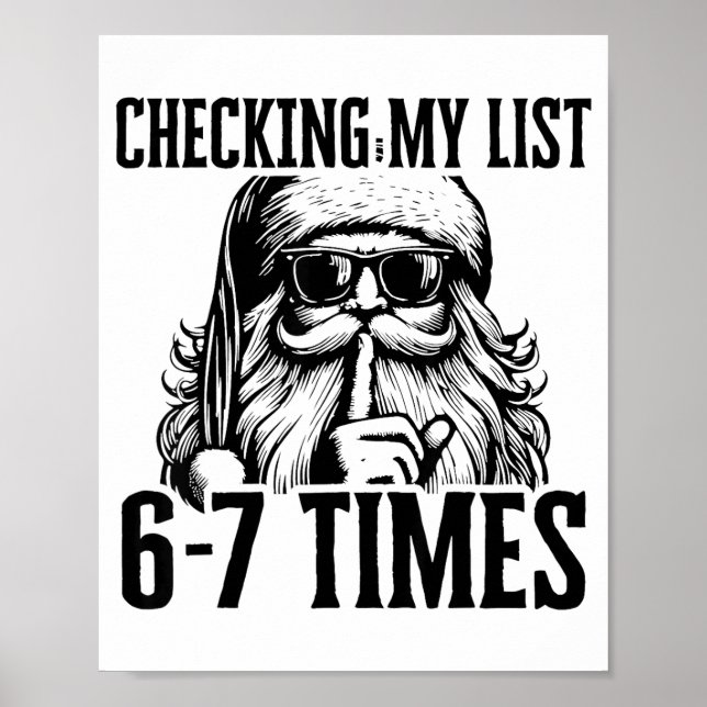 Santa Six Seven 6 7 Meme Funny Christmas Holiday H Poster (Framsidan)