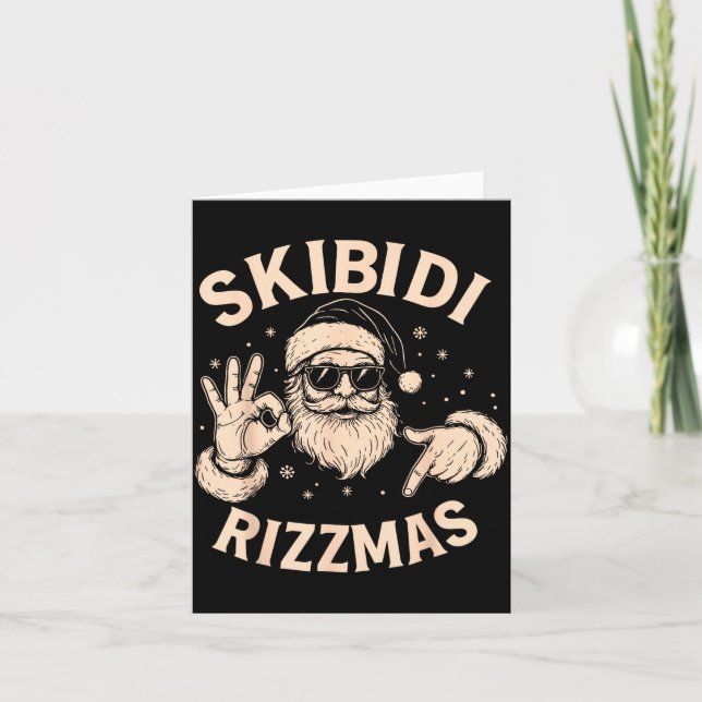 Santa Six Seven Meme 67 Hands Sign Rizz Skibidi Ri Kort (Framsida)