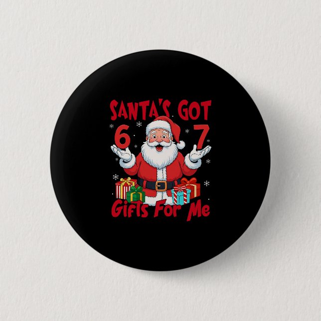Santa Six Seven Meme jul Gen Z Meme  Knapp (Framsida)