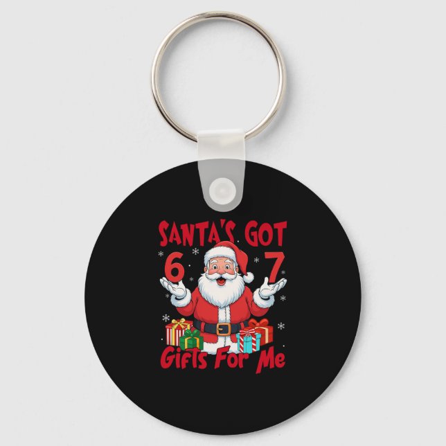 Santa Six Seven Meme Jul Gen Z Meme  Nyckelring (Framsida)