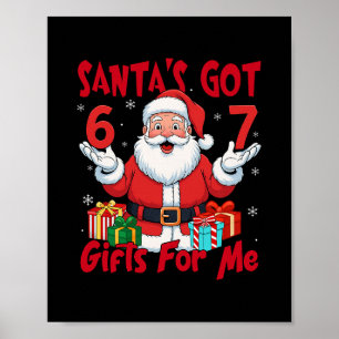 Santa Six Seven Meme jul Gen Z Meme Poster