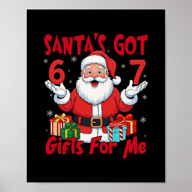 Santa Six Seven Meme jul Gen Z Meme  Poster (Framsidan)