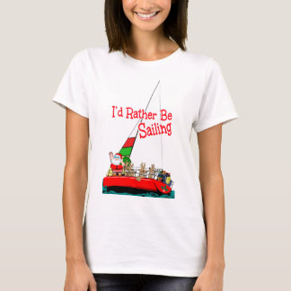 Santa sjömanseglingen på jul t shirt