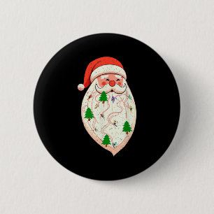Santa Skägg Skidåkning Jul Skidor Xmas Högtid Skid Knapp