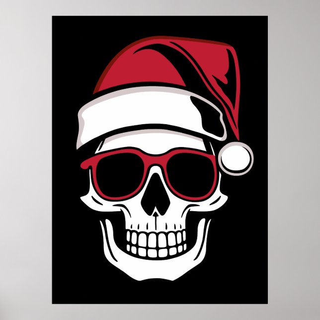 Santa skalle Goth jul Poster (Framsidan)
