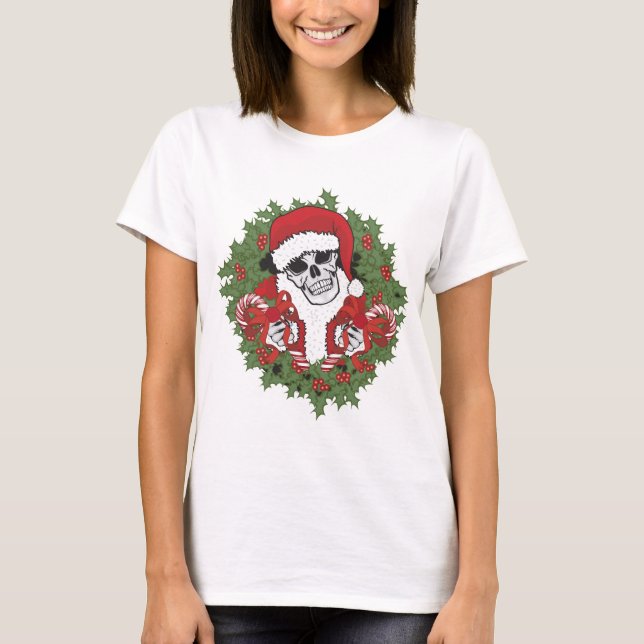 Santa skalle med kranen tee (Framsida)
