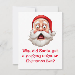 Santa skämt snöparkering zon julkort