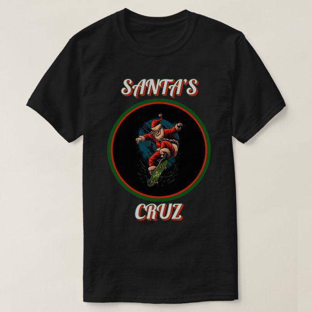 Santa Skateboarding jul Santas Cruz T Shirt (Design framsida)