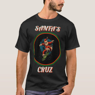 Santa Skateboarding jul Santas Cruz T Shirt