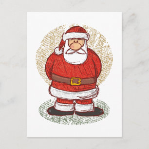 Santa sketch helg vykort