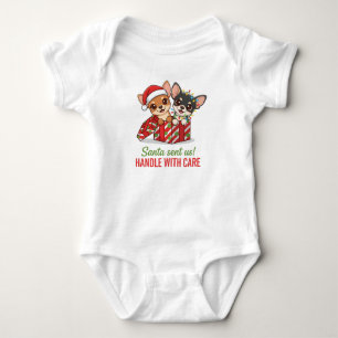 Santa skickade mig Hantera Med Omsorg Chihuahua Ba T Shirt