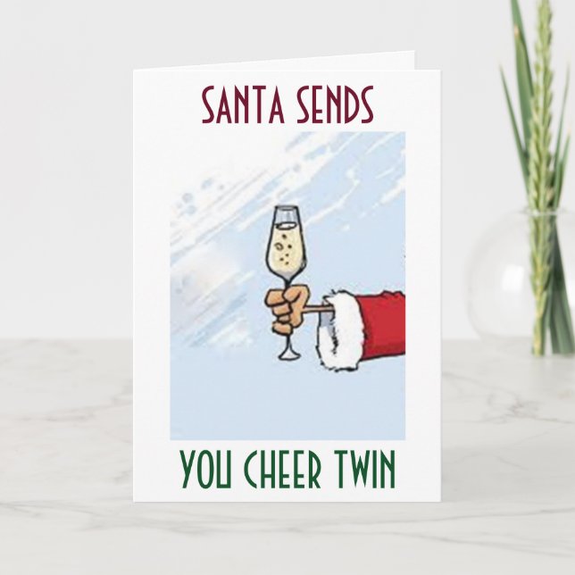 SANTA SKICKAR CHEER I CHRISTMAS-TIME TILL PARTY/EN HELGKORT (Framsida)