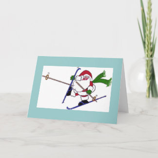 santa skidar helgkort
