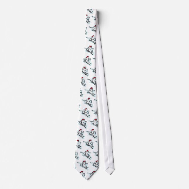Santa skier roligt helgdag necktie slips (Framsida)