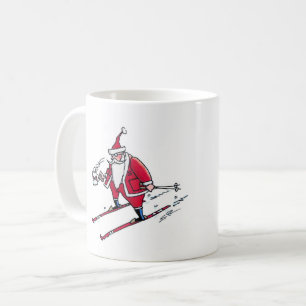 Santa Skiing mugg