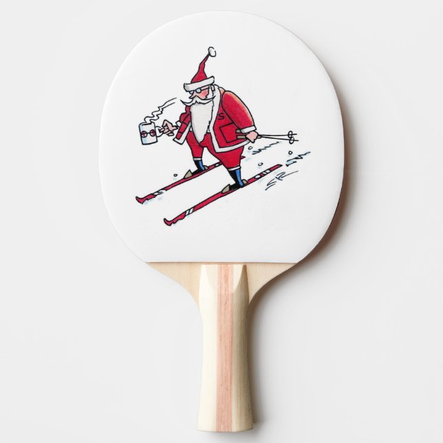 Santa Skiing ping pong paddle Pingisracket (Framsidan)