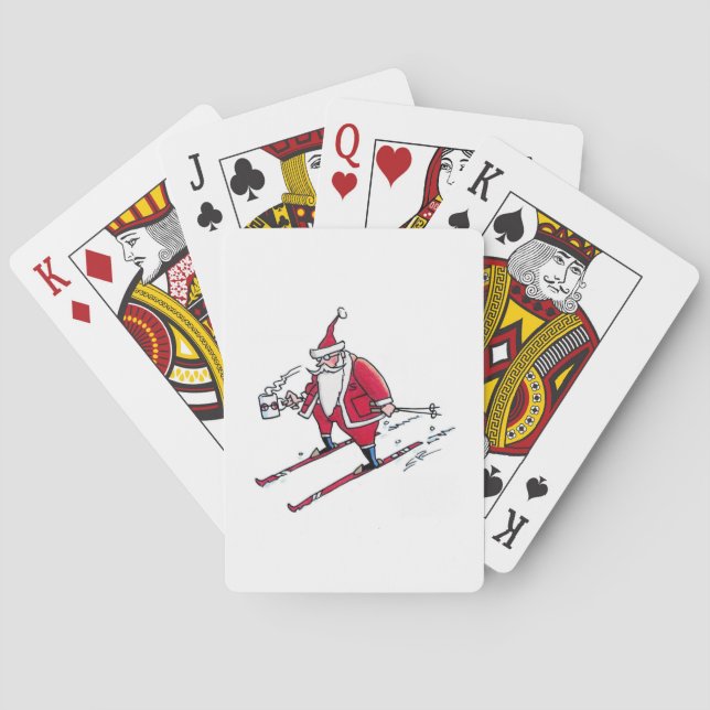 Santa Skiing Poker-kort Casinokort (Baksidan)