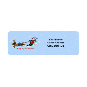 Santa Skiing Return-adressetikett Returadress Etikett