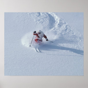 Santa Skiing vid Snowbird Ski Resort, Wasatch Poster