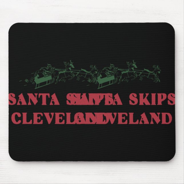 Santa Skips Cleveland Funny Santa Reindeer Xmas Ch Musmatta (Framsidan)