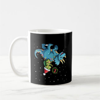 Santa Sköldpadda Ridande T-Rex Ren Julbelysning Kaffemugg