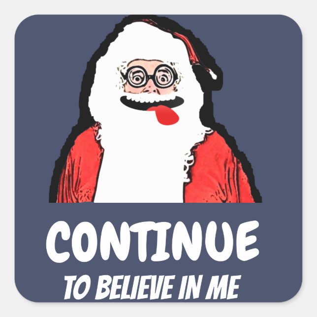 Santa skrattdetikett fyrkantigt klistermärke (Framsida)