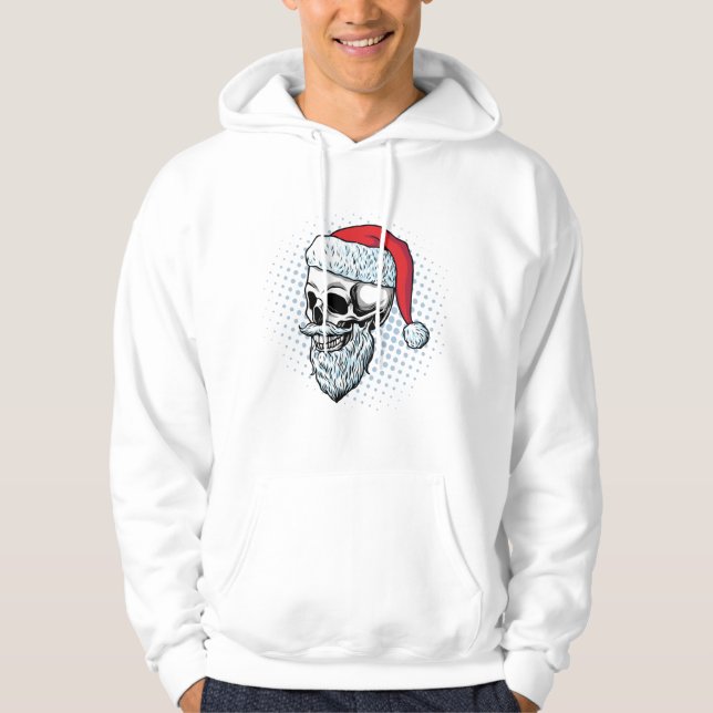 Santa Skull Claus: Festive Fusion Tee Hoodie (Framsida)