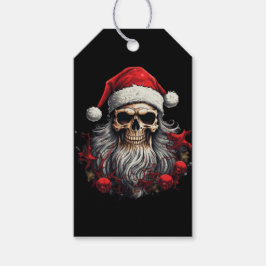 Santa Skull Gift Märkre Presentetikett