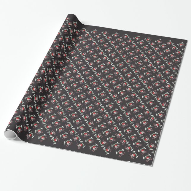Santa Skull - God jul Presentpapper (Utrullad)