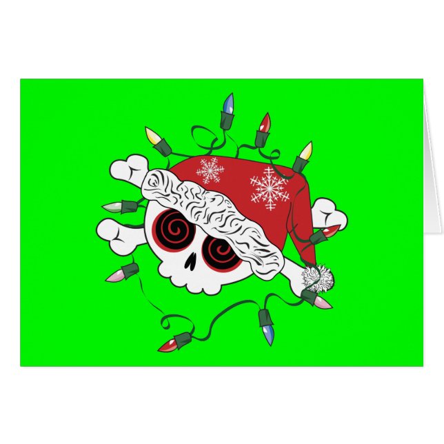 Santa Skull Hälsningskort (Framsidan Horizontal)