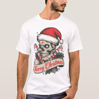 🎅 💀 Santa Skull Jul Tee