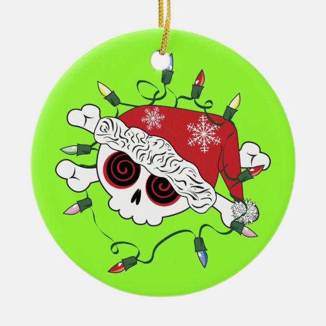 Santa Skull Julgransprydnad Keramik (Framsidan)