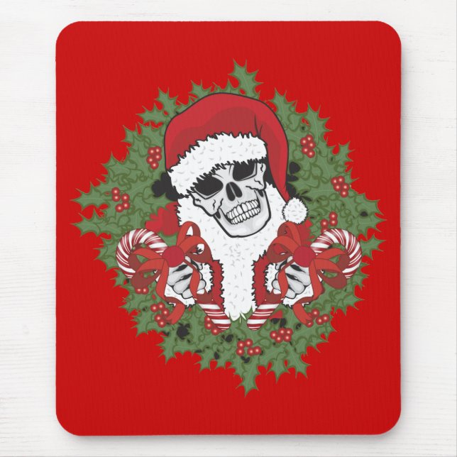 Santa Skull med andedräkt Musmatta (Framsidan)